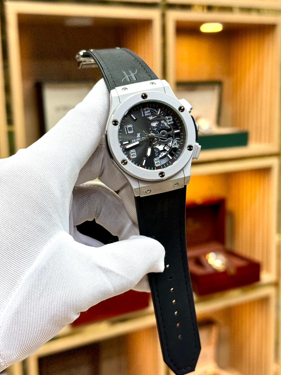 HUBLOT - Luxury Skeleton Leather Watch