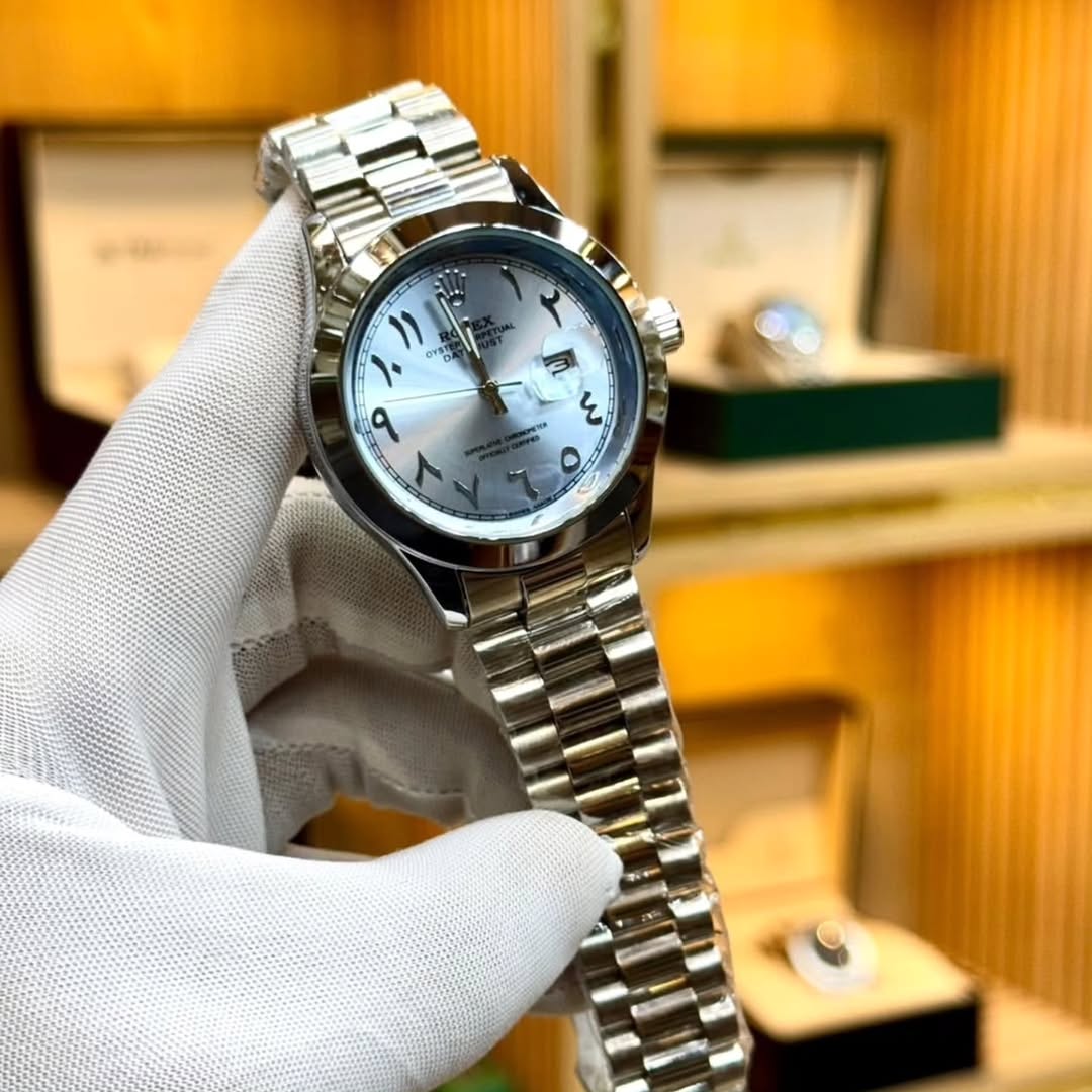 ROLEX Arabic Luxury Classic Steel Watch