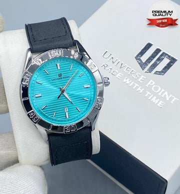 Universe Point Leather Strap Watch
